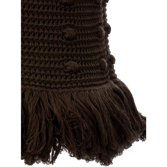 Bottega Veneta Knitted Olive Green Dress with Pompom Details NWT - Picture 3 of 5